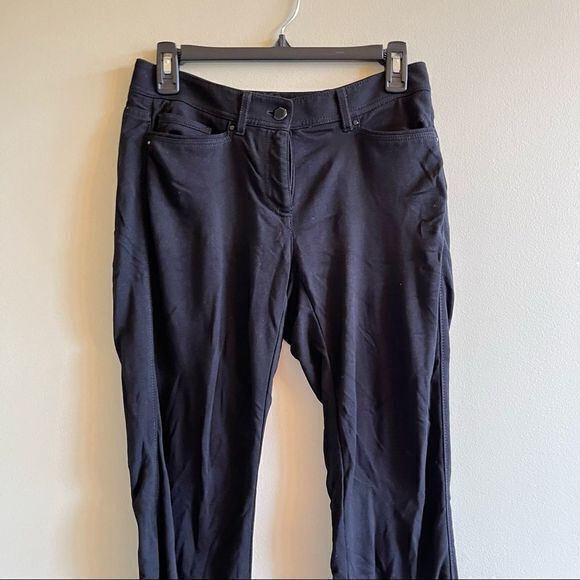 WHBM White House Black Market SLIM LEG PONTE BLACK PANTS SIZE 2 - Picture 4 of 11